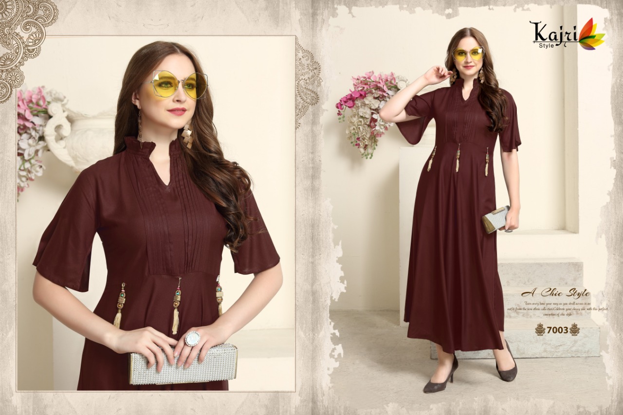 Pulpee Vol-7 By Kajri Style 7001 To 7008 Series Designer Stylish Colorful Fancy Beautiful Party Wear & Ethnic Wear Collection Heavy Rayon Kurtis At Wholesale Price