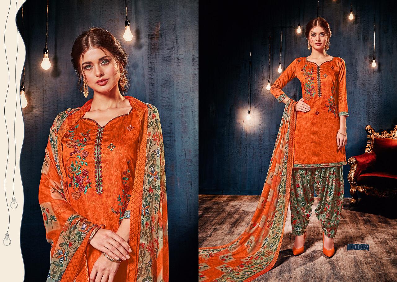 Punjab Di Kudi Vol-10 By Ritu 1001 To 1010 Series Beautiful Pashmina With Patiyala Suits Stylish Fancy Colorful Winter Wear & Ethnic Wear Pure Cotton Jam Silk Print With Embroidered Dresses At Wholesale Price