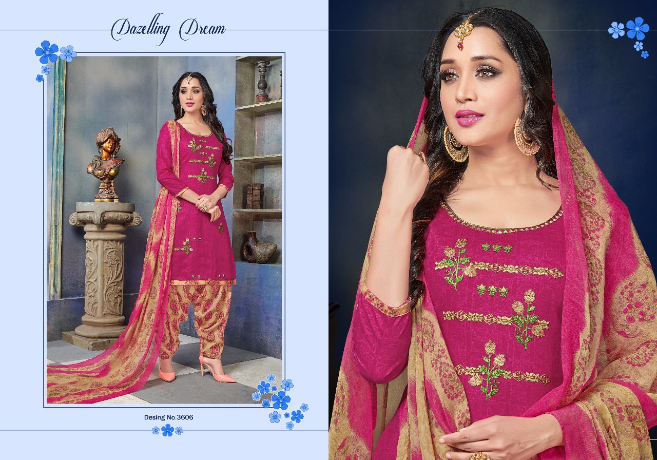 Punjab Queen Vol-36 By Lavli Fashion 3601 To 3608 Series Beautiful Suits Stylish Fancy Colorful Party Wear & Occasional Wear Pure Cambric Cotton Self Print Embroidered Dresses At Wholesale Price