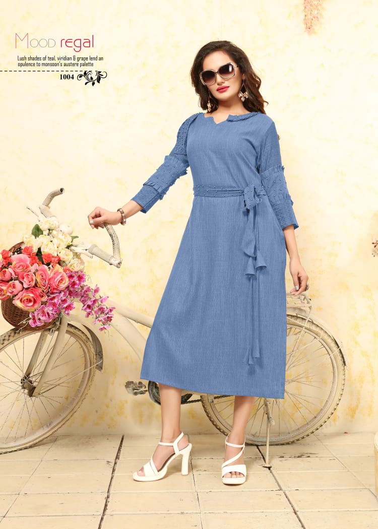 Purple By Play Store 1001 To 1007 Series Beautiful Stylish Fancy Colorful Casual Wear & Ethnic Wear & Ready To Wear Heavy Rayon Kurtis At Wholesale Price