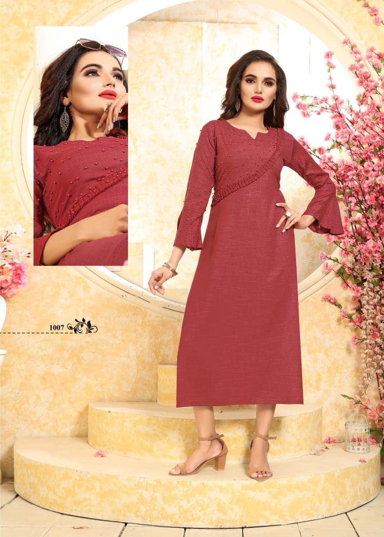 Purple By Play Store 1001 To 1007 Series Beautiful Stylish Fancy Colorful Casual Wear & Ethnic Wear & Ready To Wear Heavy Rayon Kurtis At Wholesale Price