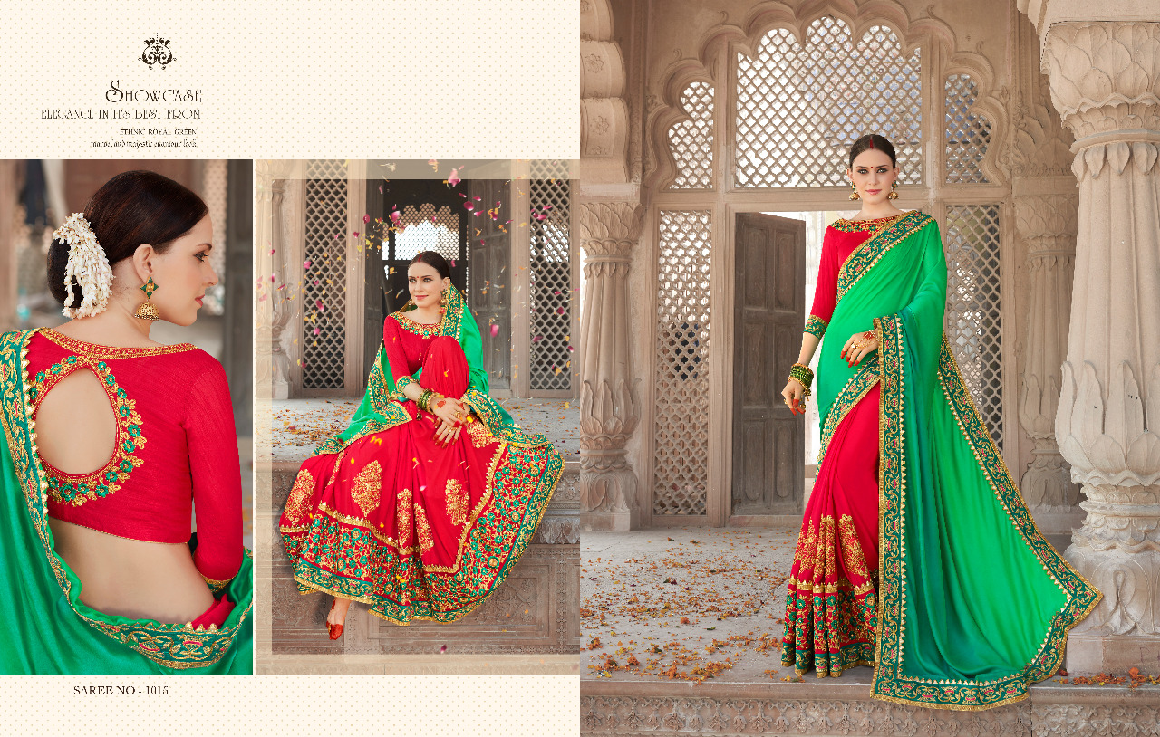 Pushpak By Kianaa Fashion 1009 To 1016 Series Beautiful Indian Traditional Wear Collection Colorful Stylish Fancy Party Wear & Occasional Wear Georgette Silk Sarees At Wholesale Price