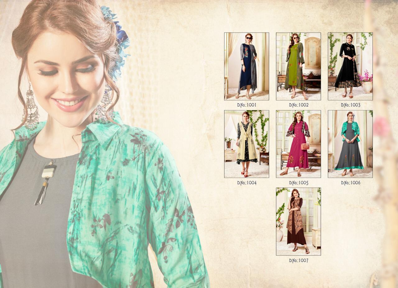 Queen Vol-1 By Vilohit Enterprise 1001 To 1007 Series Indian Traditional Wear Collection Beautiful Stylish Fancy Colorful Party Wear & Occasional Wear Heavy Rayon Printed Kurtis At Wholesale Price