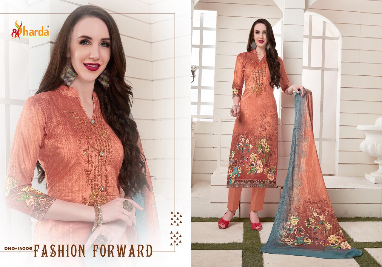 Queen Vol-14 By Sharda 14001 To 14007 Series Beautiful Suits Stylish Fancy Colorful Casual Wear & Ethnic Wear Pure Lawn Digital Printed Dresses At Wholesale Price