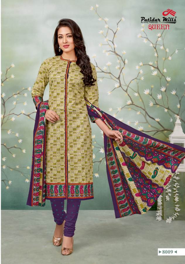 Queen Vol-8 By Patidar Mills 8001 To 8012 Series Indian Traditional Wear Collection Beautiful Stylish Fancy Colorful Party Wear & Occasional Wear Cotton Printed Dress At Wholesale Price
