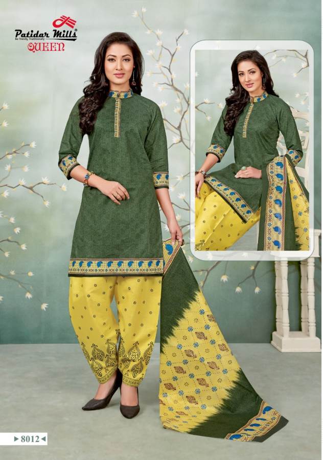 Queen Vol-8 By Patidar Mills 8001 To 8012 Series Indian Traditional Wear Collection Beautiful Stylish Fancy Colorful Party Wear & Occasional Wear Cotton Printed Dress At Wholesale Price