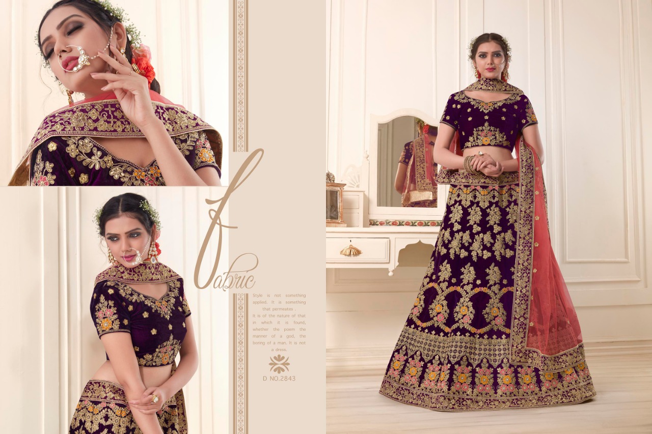 Queen By Aasvaa 2843 To 2846 Series Designer Suits Bridal Wear Collection Beautiful Stylish Fancy Colorful Party Wear & Occasional Wear Silk & Velvet Dresses At Wholesale Price