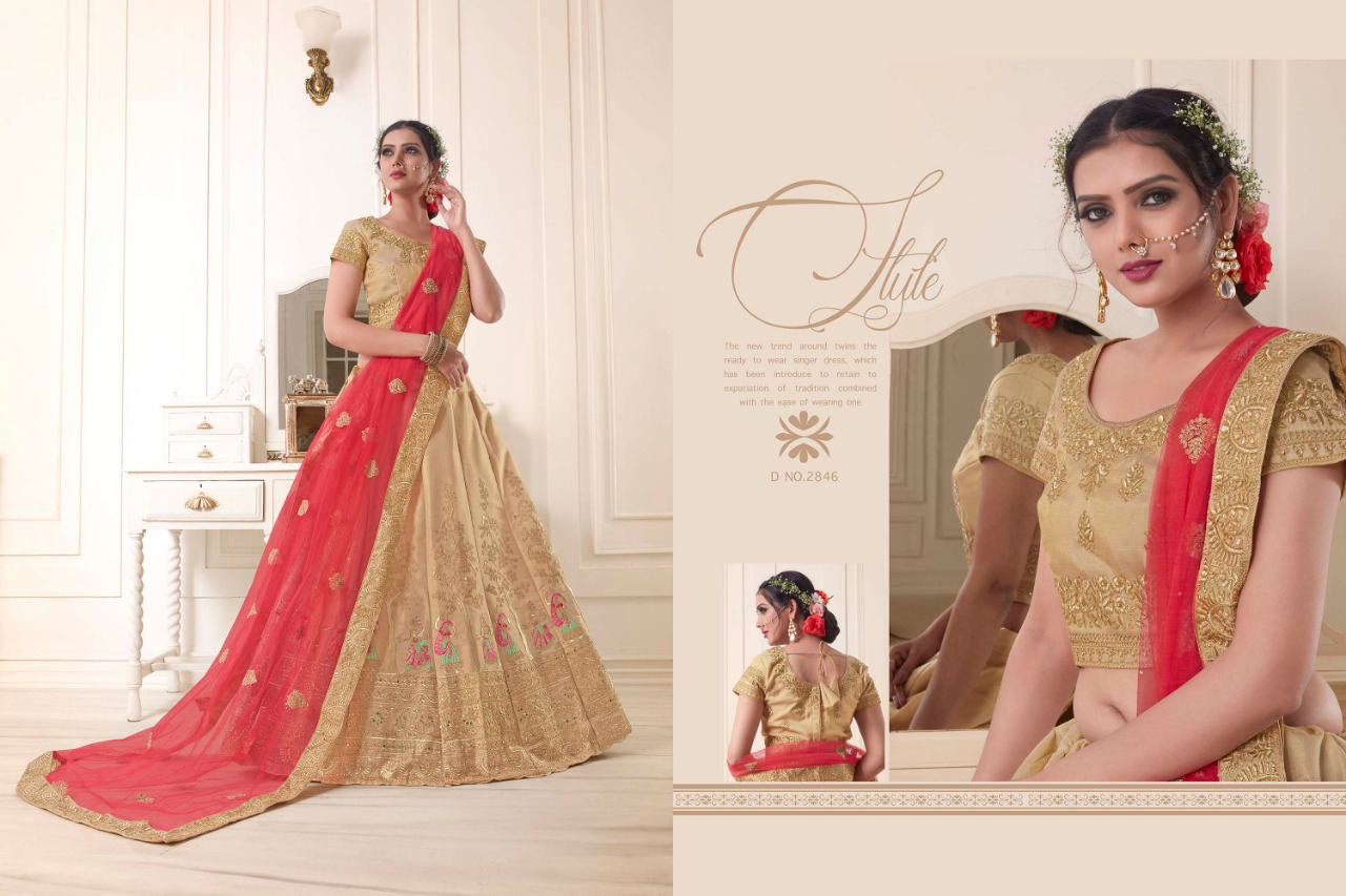 Queen By Aasvaa 2843 To 2846 Series Designer Suits Bridal Wear Collection Beautiful Stylish Fancy Colorful Party Wear & Occasional Wear Silk & Velvet Dresses At Wholesale Price