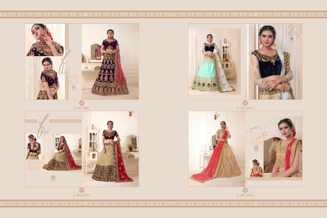 Queen By Aasvaa 2843 To 2846 Series Designer Suits Bridal Wear Collection Beautiful Stylish Fancy Colorful Party Wear & Occasional Wear Silk & Velvet Dresses At Wholesale Price