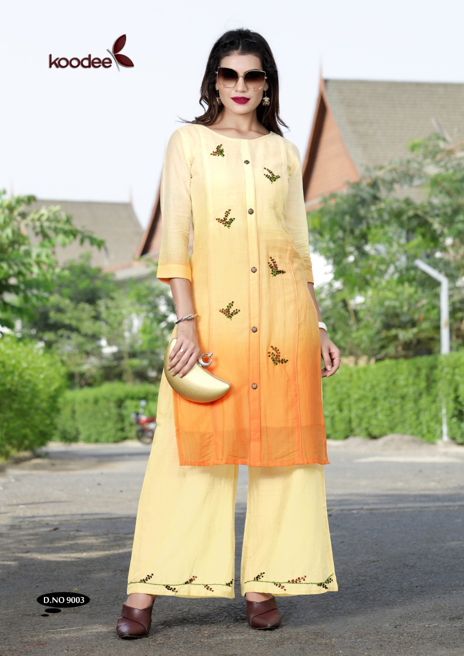 Queen By Koodee  9001 To 9004 Series Beautiful Colorful Stylish Fancy Casual Wear & Ethnic Wear & Ready To Wear Heavy Shaded Heavy Mal Cotton With Full Inner  Kurtis At Wholesale Price