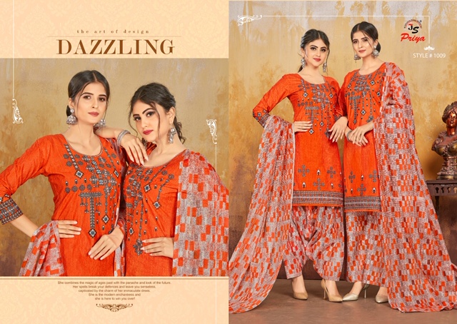 Queen Of Patiyala By Js Priya 1001 To 1010 Series Beautiful Suits Stylish Fancy Colorful Party Wear & Ethnic Wear Cotton Printed Dresses At Wholesale Price