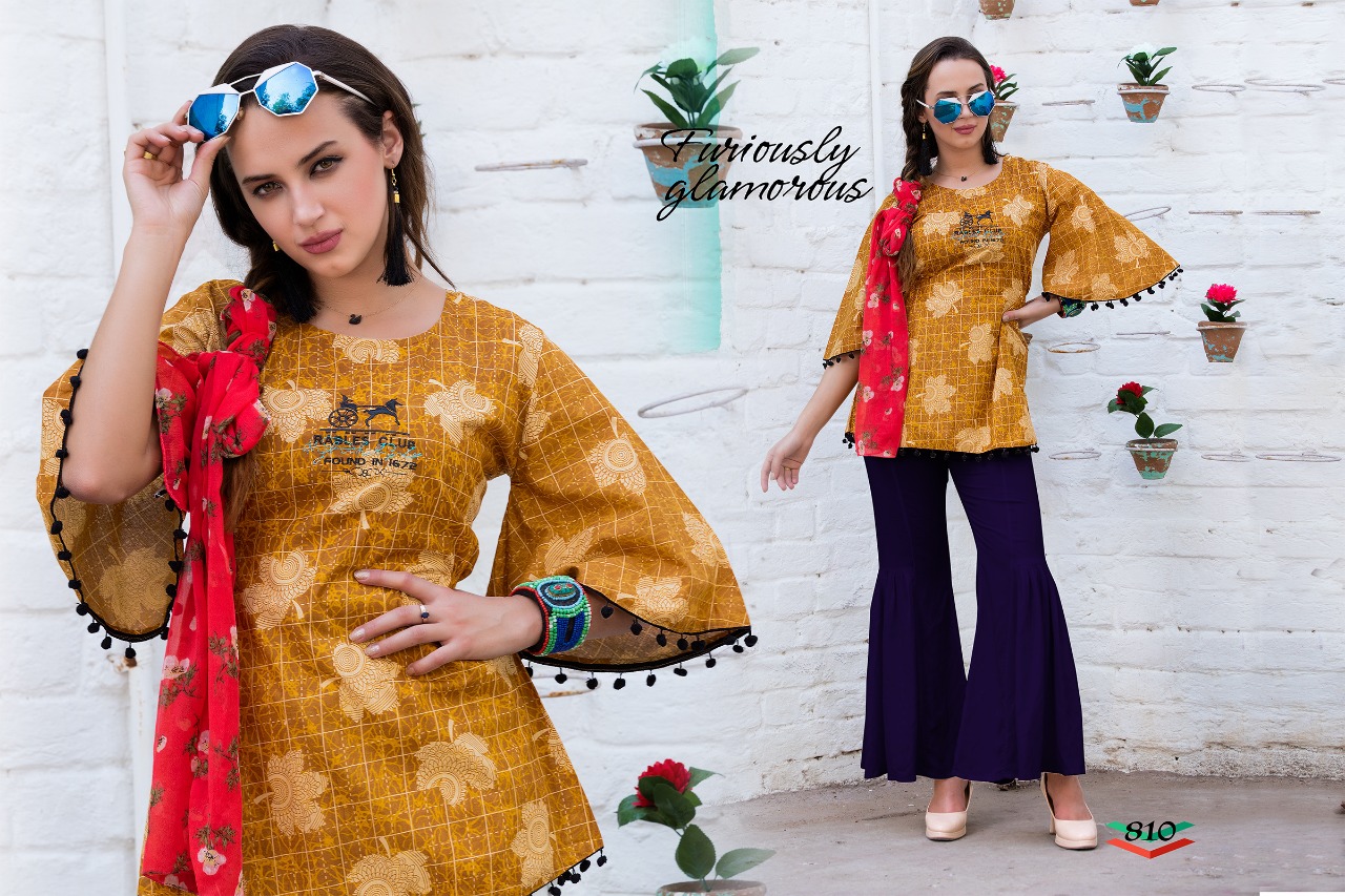 Queen By The Royal Collection 801 To 810 Series Indian Traditional Wear Collection Beautiful Stylish Fancy Colorful Party Wear & Occasional Wear Cotton Printed Kurtis At Wholesale Price