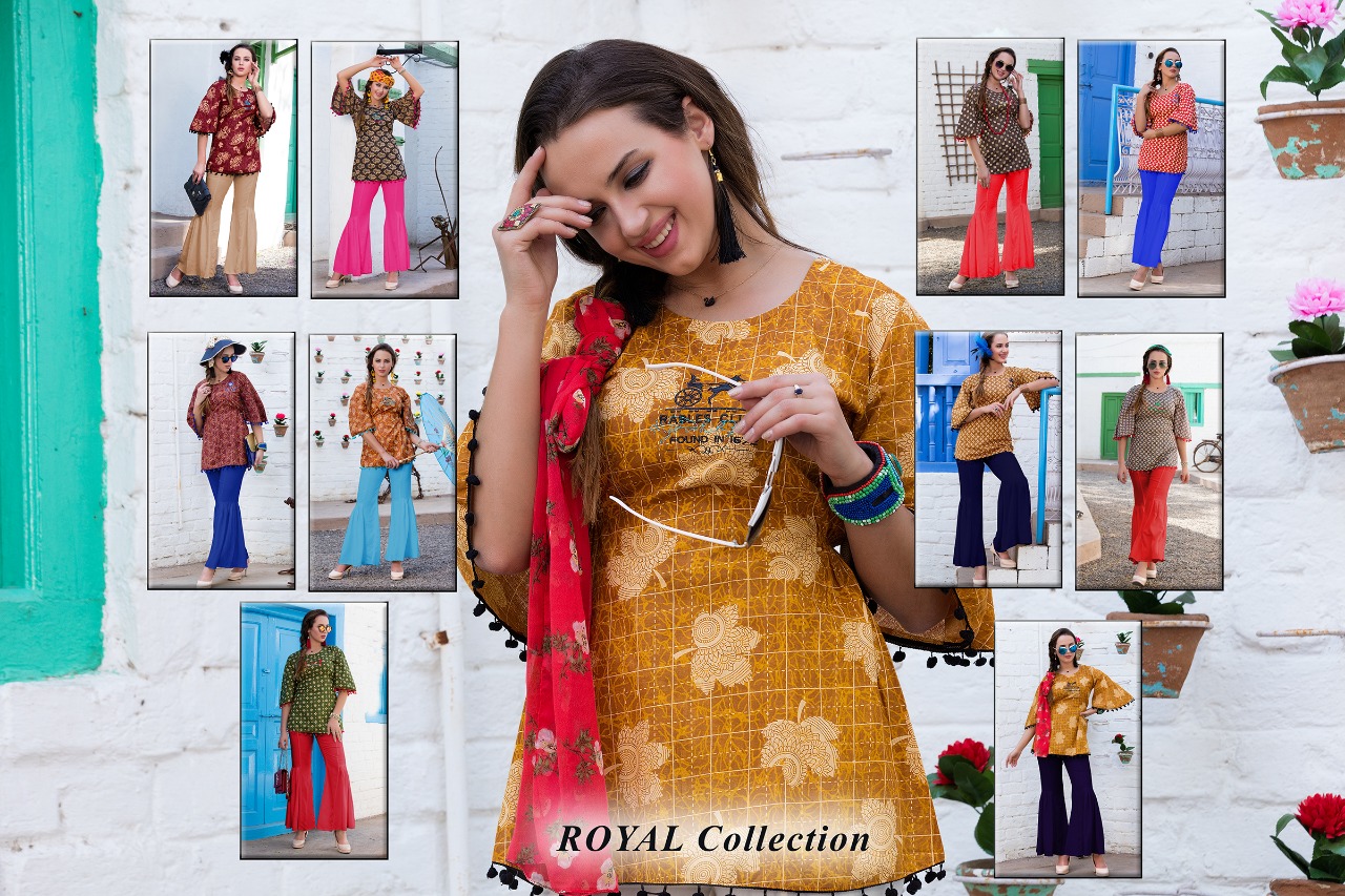 Queen By The Royal Collection 801 To 810 Series Indian Traditional Wear Collection Beautiful Stylish Fancy Colorful Party Wear & Occasional Wear Cotton Printed Kurtis At Wholesale Price