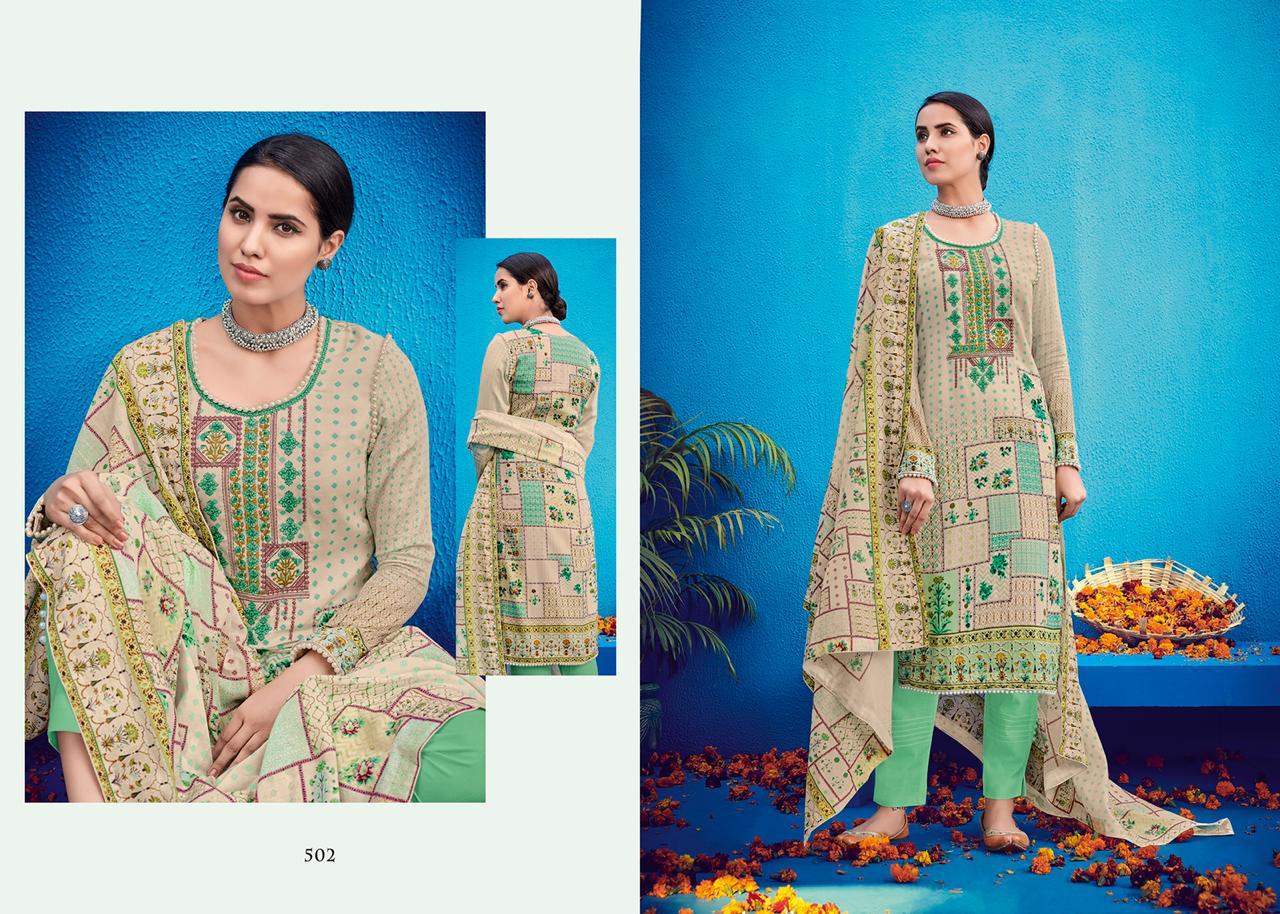 Raas By House Of Lawn 501 To 510series Designer Suits Wedding Collection Colorful Stylish Beautiful Party Wear & Occasional Wear Jam Satin Embroidered Dresses At Wholesale Price
