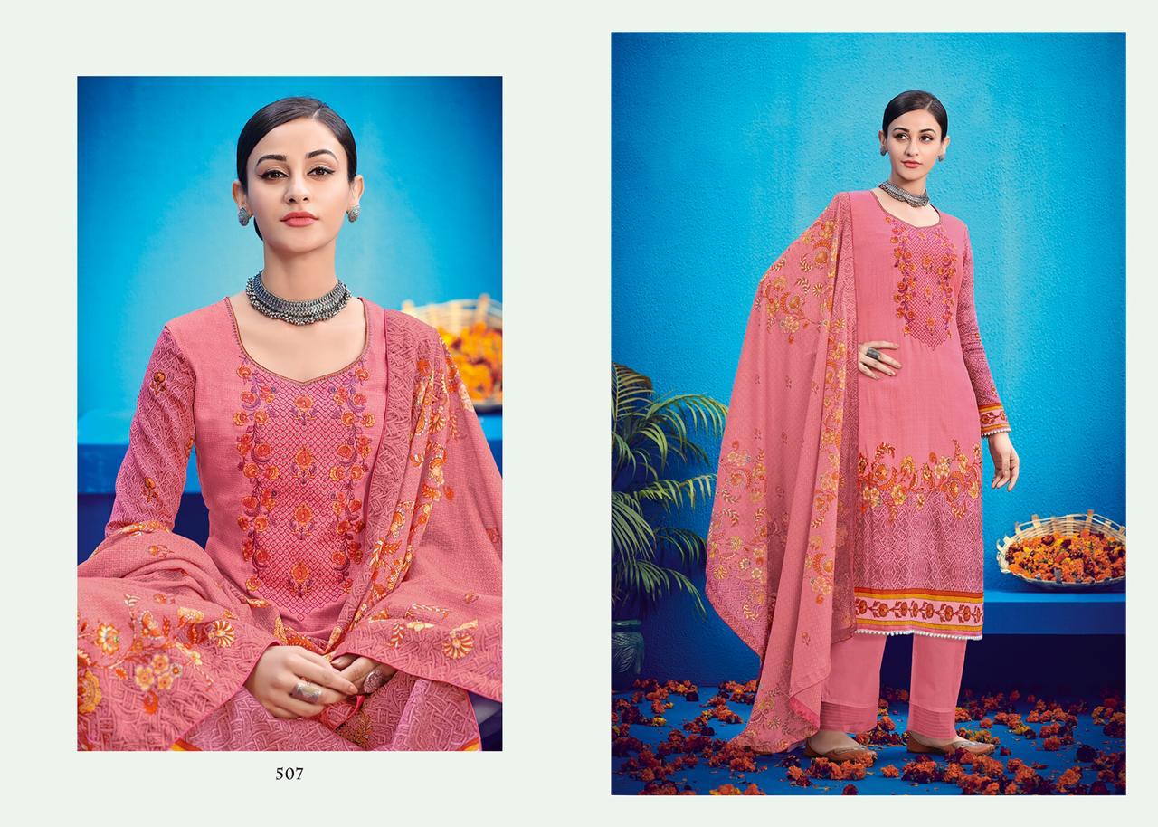 Raas By House Of Lawn 501 To 510series Designer Suits Wedding Collection Colorful Stylish Beautiful Party Wear & Occasional Wear Jam Satin Embroidered Dresses At Wholesale Price