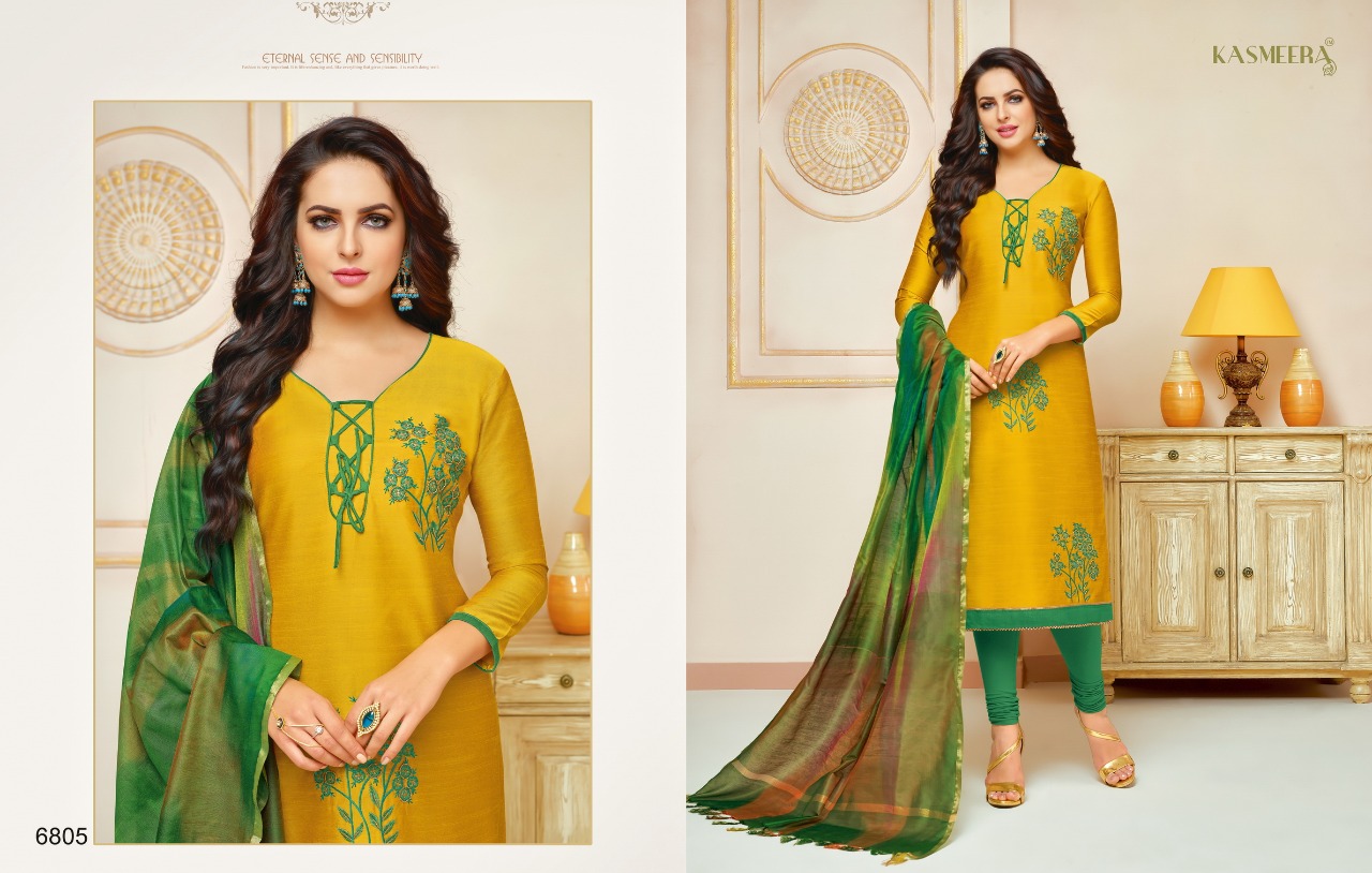 Raasleela Vol-3 By Kayce Trendz 6804 To 6815 Series Beautiful Stylish Fancy Colorful Casual Wear & Ethnic Wear Collection Long Slub Embroidered Dresses At Wholesale Price