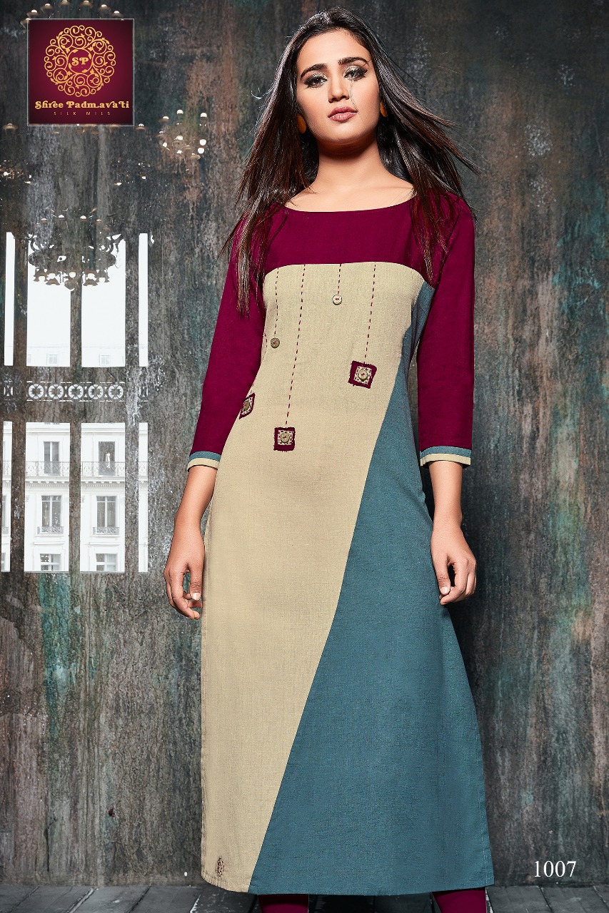 Raazi By Shree Padmavati 1001 To 1007 Series Beautiful Stylish Colorful Fancy Party Wear & Ethnic Wear & Ready To Wear Cotton Flex Kurtis At Wholesale Price