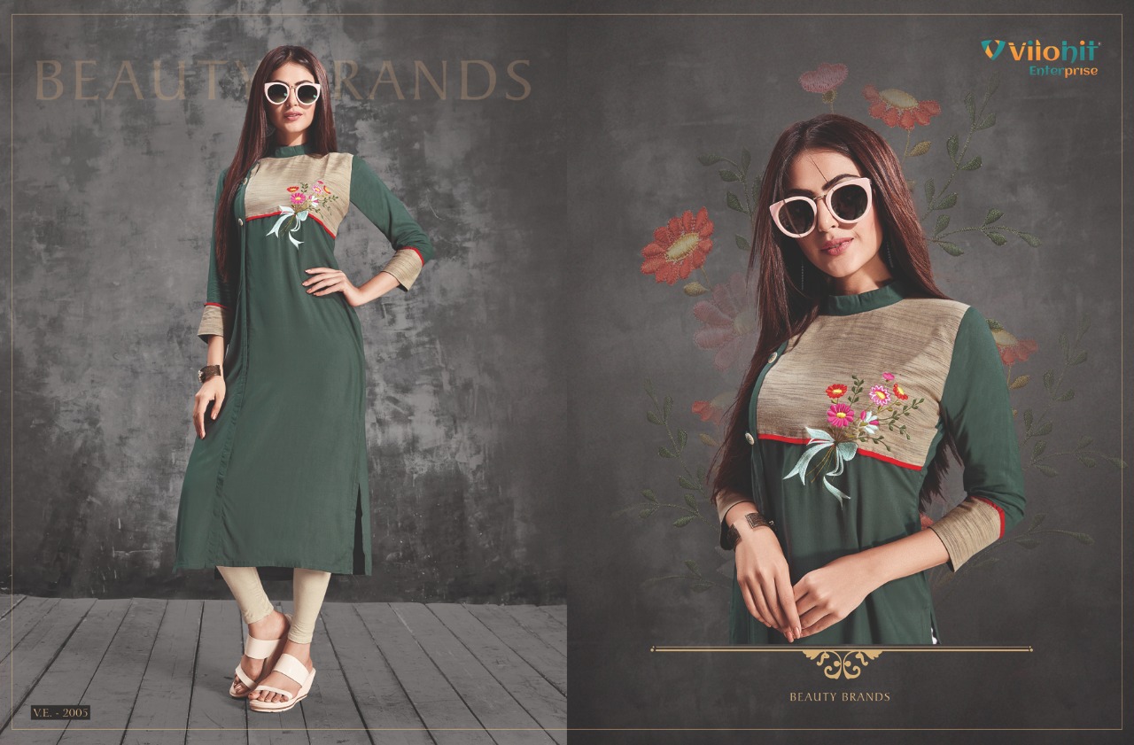 Radha Vol-2 By Vilohit Enterprise 2001 To 2007 Series Beautiful Stylish Fancy Colorful Casual Wear & Ethnic Wear & Ready To Wear Heavy Rayon Kurtis At Wholesale Price