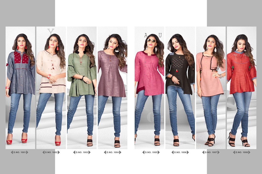 Radha By Riaa Lifestyle 1001 To 1008 Series Beautiful Colorful Stylish Fancy Casual Wear & Ethnic Wear & Ready To Wear Khadi Rayon Embroidered Kurtis At Wholesale Price