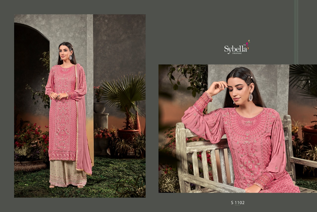 Rahnuma By Sybella Creation 1101 To 1108 Series Beautiful Suits Colorful Stylish Fancy Casual Wear & Ethnic Wear Heavy Georgette Embroidered Dresses At Wholesale Price