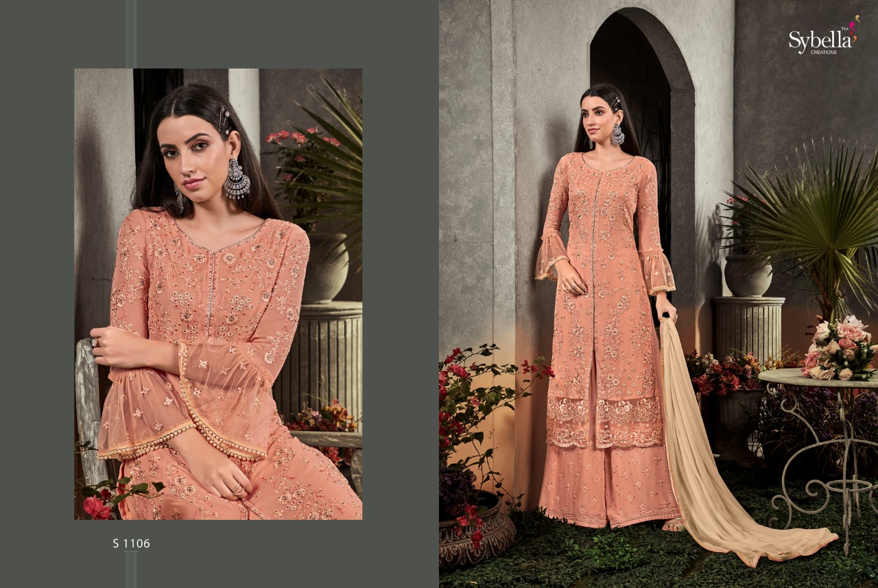 Rahnuma By Sybella Creation 1101 To 1108 Series Beautiful Suits Colorful Stylish Fancy Casual Wear & Ethnic Wear Heavy Georgette Embroidered Dresses At Wholesale Price