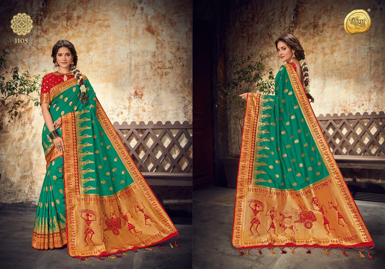 Rajgharana Silk By Takht 1101 To 1109 Series Indian Traditional Wear Collection Beautiful Stylish Fancy Colorful Party Wear & Occasional Wear Soft Nylon Silk Sarees At Wholesale Price