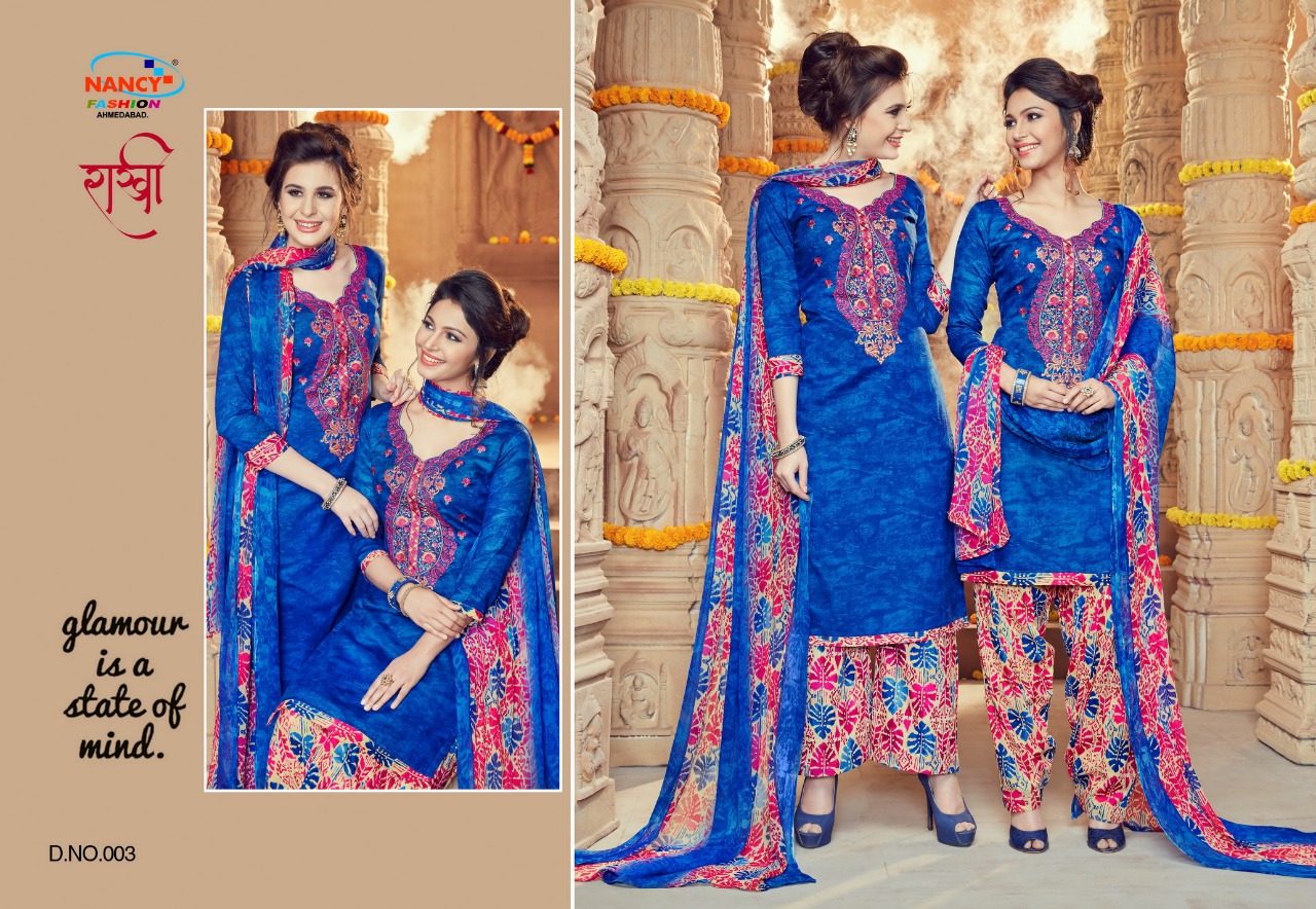 Rakhi By Nancy Fashion 001 To 010 Series Designer Pakistani Suits Collection Beautiful Stylish Fancy Colorful Party Wear & Occasional Wear Cotton Print Dresses At Wholesale Price
