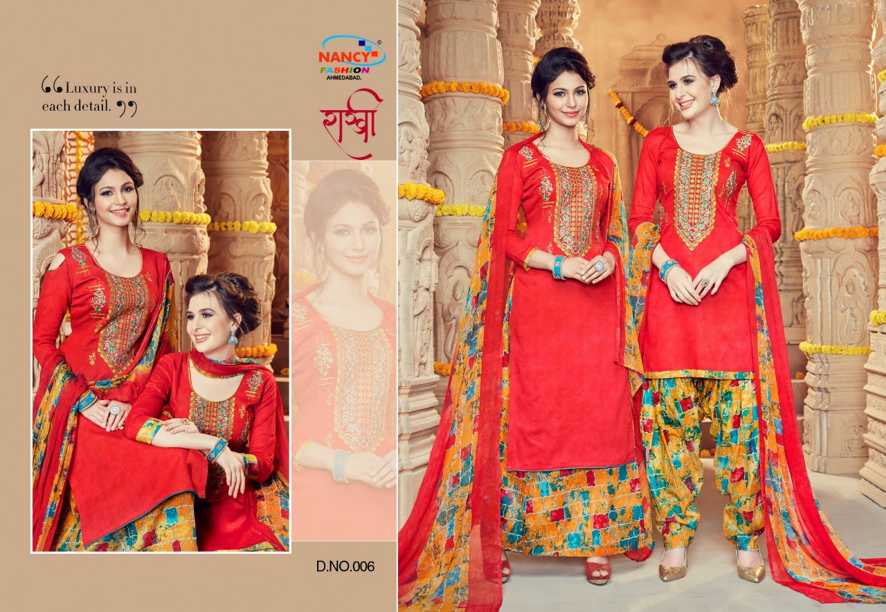Rakhi By Nancy Fashion 001 To 010 Series Designer Pakistani Suits Collection Beautiful Stylish Fancy Colorful Party Wear & Occasional Wear Cotton Print Dresses At Wholesale Price
