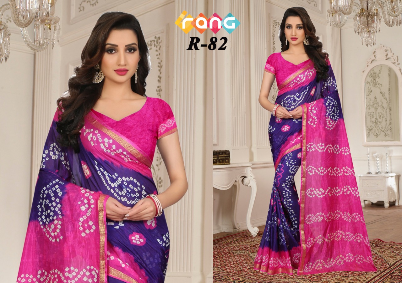 Rang Vol-14 By Fashid Wholesale 82 To 88 Series Indian Traditional Wear Collection Beautiful Stylish Fancy Colorful Party Wear & Occasional Wear Handicraft Bandhani Sarees At Wholesale Price