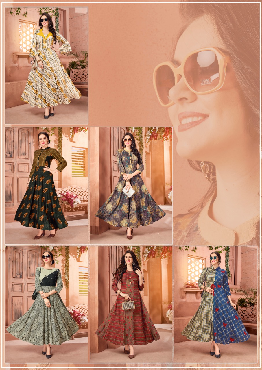 Rangat By Vasangi Designer 3001 To 3006 Series Designer Beautiful Colorful Stylish Fancy Casual Wear & Ethnic Wear & Ready To Wear Premium Rayon Printed Kurtis At Wholesale Price