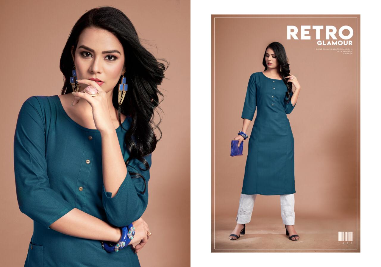 Rangeen By Gallberry 1001 To 1007 Series Stylish Fancy Beautiful Colorful Casual Wear & Ethnic Wear Cotton Slub Printed Kurtis At Wholesale Price