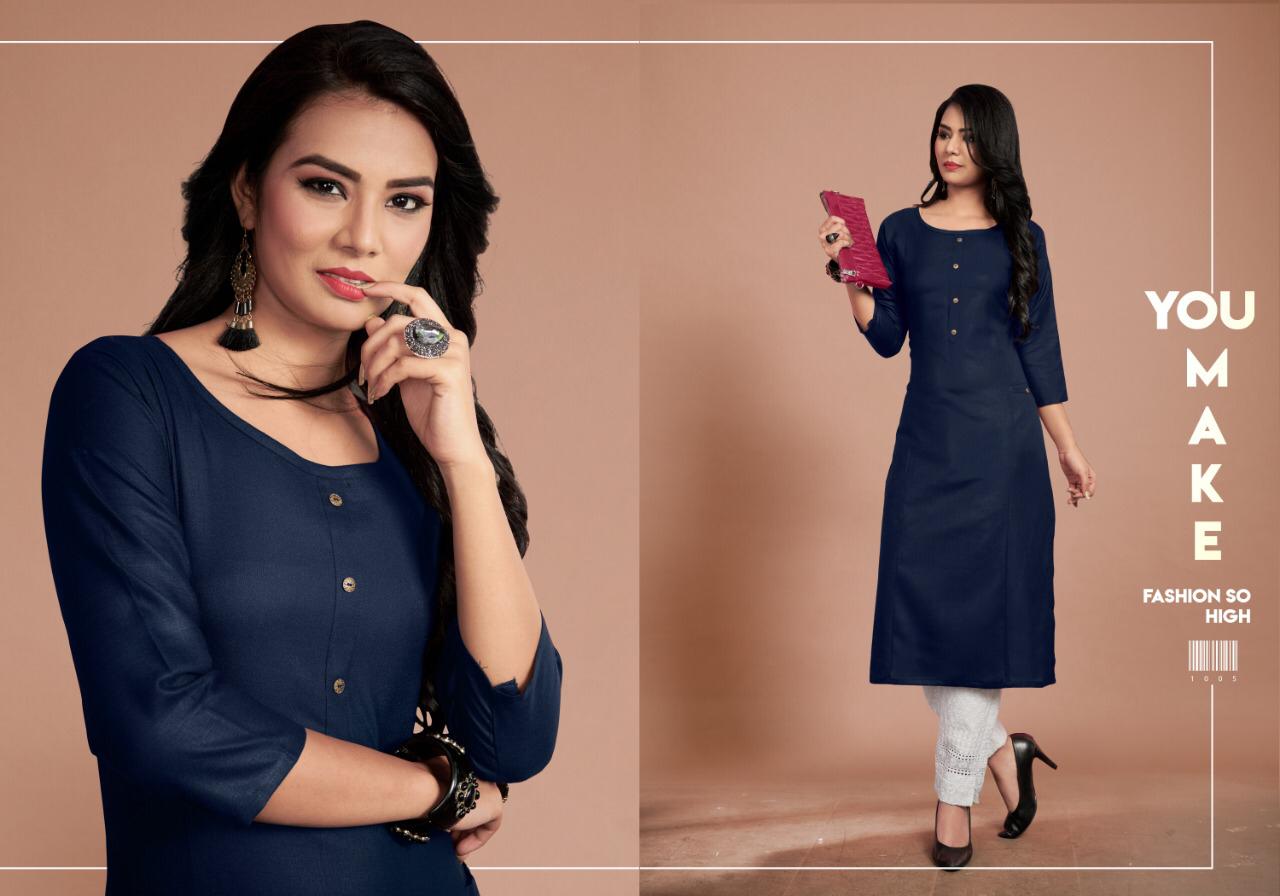 Rangeen By Gallberry 1001 To 1007 Series Stylish Fancy Beautiful Colorful Casual Wear & Ethnic Wear Cotton Slub Printed Kurtis At Wholesale Price