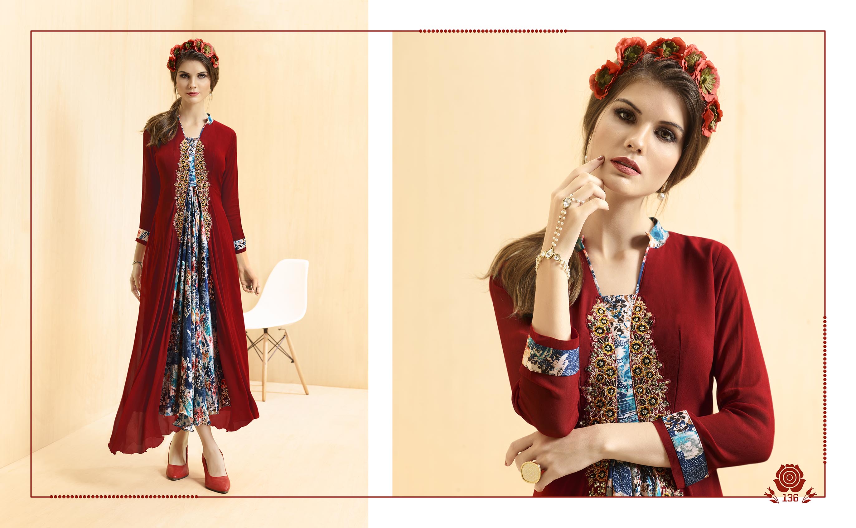Rangoon Vol-2 By Kajree Fashion 132 To 141 Series Designer Beautiful Stylish Fancy Colorful Party Wear & Ethnic Wear & Ready To Wear Georgette Printed Kurtis At Wholesale Price