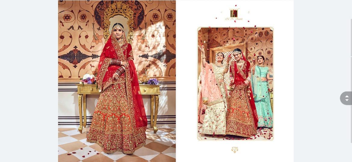 Rasamo Riwaz By M.n. Sarees 4701 To 4709 Series Indian Bridal Wear Collection Beautiful Stylish Fancy Colorful Wedding Wear & Occasional Wear Velvet Embroidered Lehengas At Wholesale Price