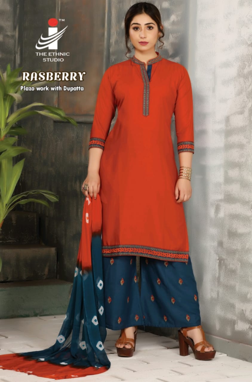 Rasberry By The Ethnic Studio 01 To 08 Series Beautiful Stylish Fancy Colorful Casual Wear & Ethnic Wear & Ready To Wear Heavy Rayon With Embroidery Kurtis At Wholesale Price