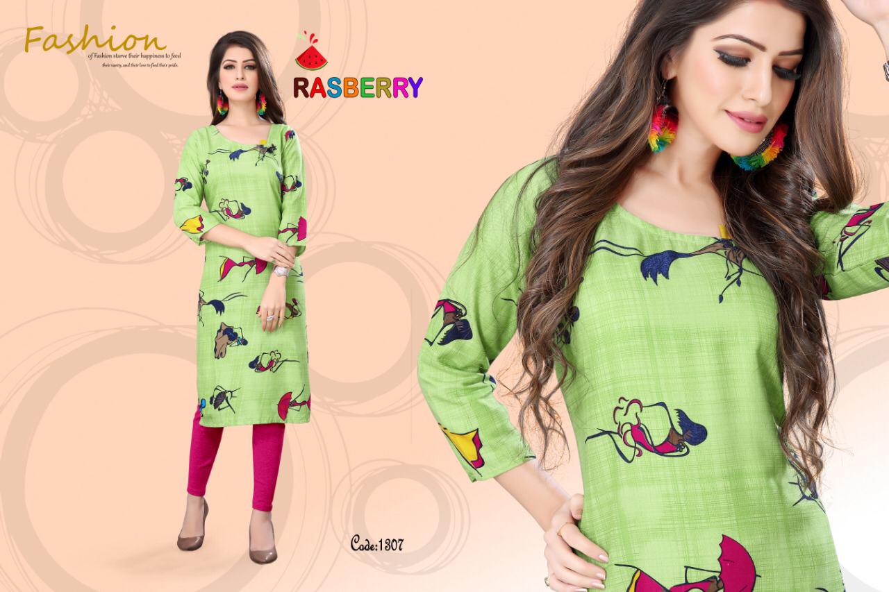 Rasberry By Watermelon 1301 To 1308 Series Beautiful Colorful Stylish Fancy Casual Wear & Ethnic Wear & Ready To Wear Rayon Print Kurtis At Wholesale Price