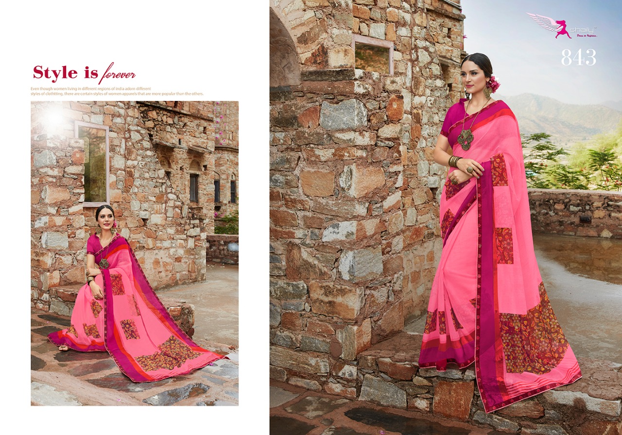 Rashi Vol-2 By Shaily 841 To 858 Series Indian Traditional Wear Collection Beautiful Stylish Fancy Colorful Party Wear & Occasional Wear Super Printed Sarees At Wholesale Price