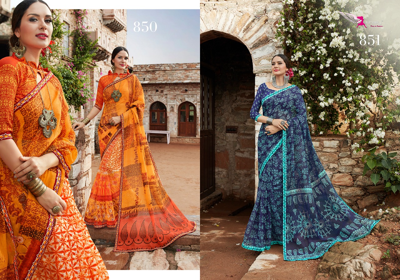 Rashi Vol-2 By Shaily 841 To 858 Series Indian Traditional Wear Collection Beautiful Stylish Fancy Colorful Party Wear & Occasional Wear Super Printed Sarees At Wholesale Price