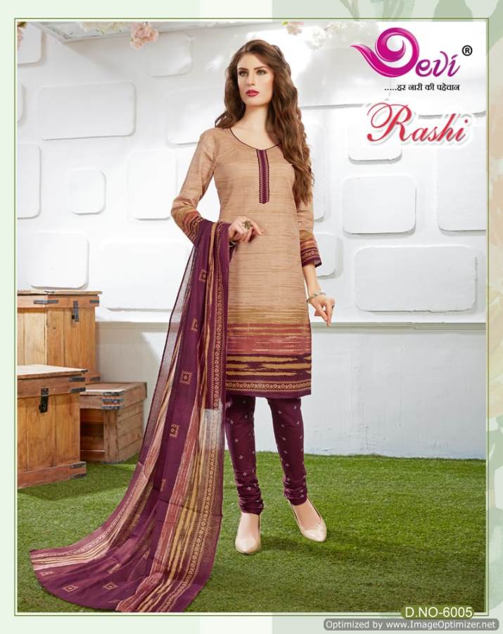 Rashi Vol-6 By Devi 6001 To 6012 Series Indian Traditional Wear Collection Beautiful Stylish Fancy Colorful Party Wear & Occasional Wear Cotton Printed Dress At Wholesale Price