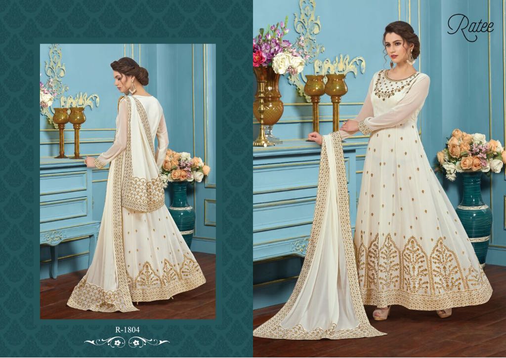 Ratee Vol-1 By Ratee 1800 To 1805 Series Designer Anarkali Suits Wedding Suits Beautiful Stylish Fancy Colorful Party Wear & Occasional Wear Georgette Embroidered Dresses At Wholesale Price
