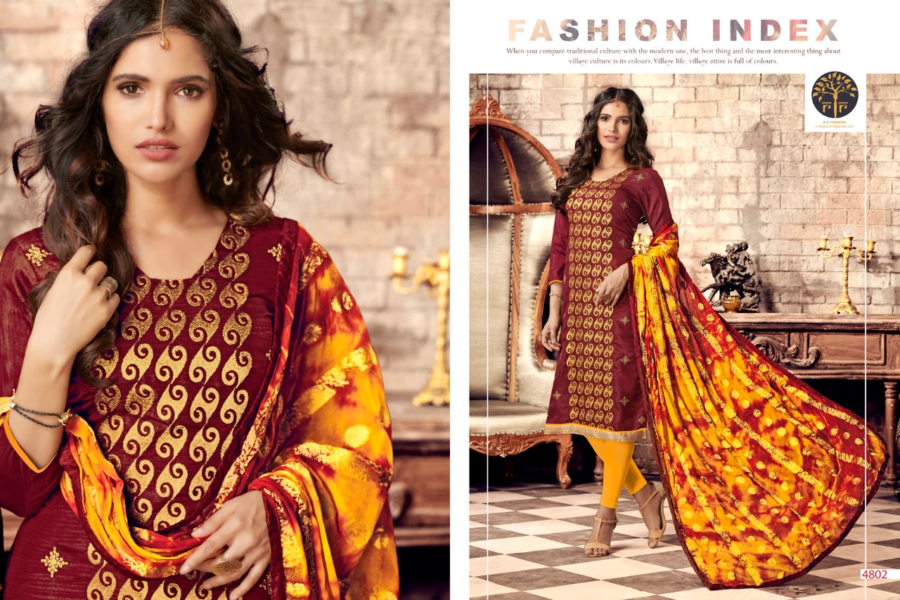 Razia Vol-3 By Rr Fashion 4801 To 4812 Series Beautiful Stylish Fancy Colorful Casual Wear & Ethnic Wear Banarasi Silk Dresses At Wholesale Price