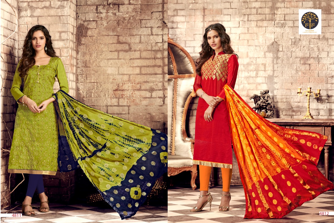 Razia Vol-3 By Rr Fashion 4801 To 4812 Series Beautiful Stylish Fancy Colorful Casual Wear & Ethnic Wear Banarasi Silk Dresses At Wholesale Price