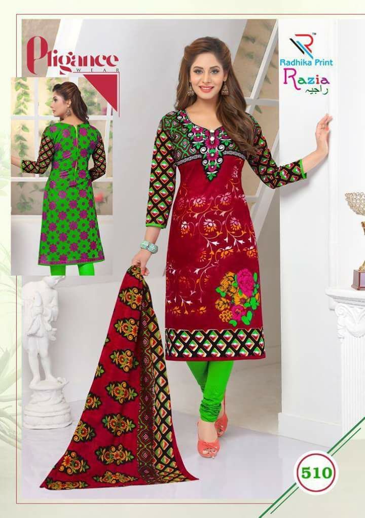 Razia By Radhika Prints 501 To 510 Series Stylish Beautiful Fancy Colorful Casual Wear & Ethnic Wear Summer Collection Cotton Printed Dresses At Wholesale Price