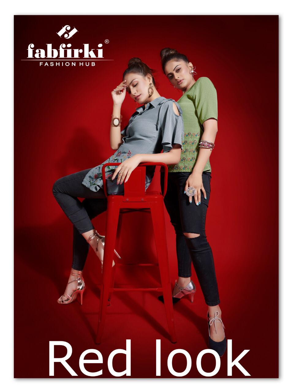 Red Look By Fabfirki 1001 To 1006 Series Beautiful Colorful Stylish Fancy Casual Wear & Ethnic Wear & Ready To Wear Gentleman Quality With Embroidered Kurtis At Wholesale Price
