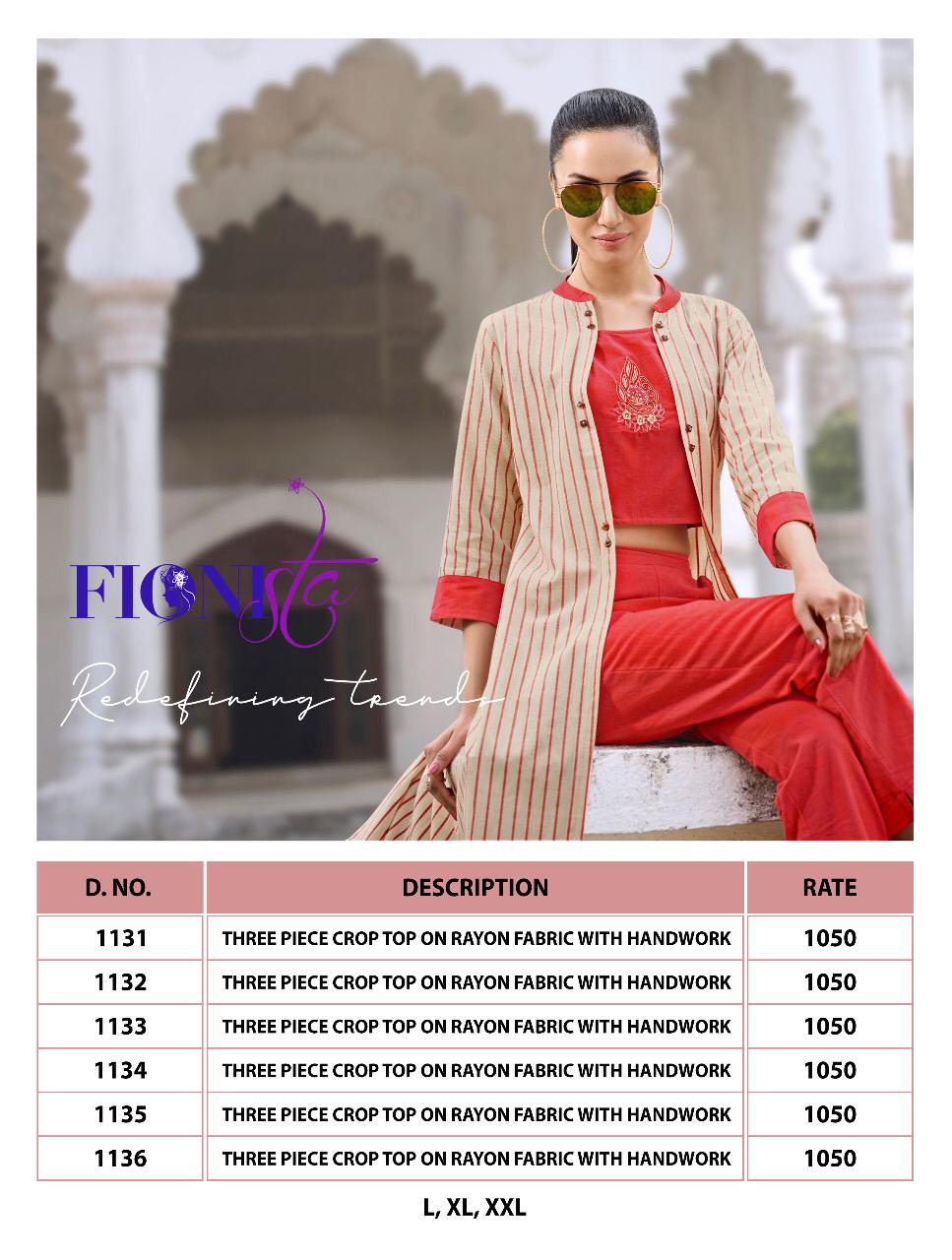 Redefining Trendz By Fionista 1131 To 1136 Series Beautiful Stylish Fancy Colorful Designer Party Wear & Ethnic Wear & Ready To Wear Rayon Kurtis With Bottoms At Wholesale Price