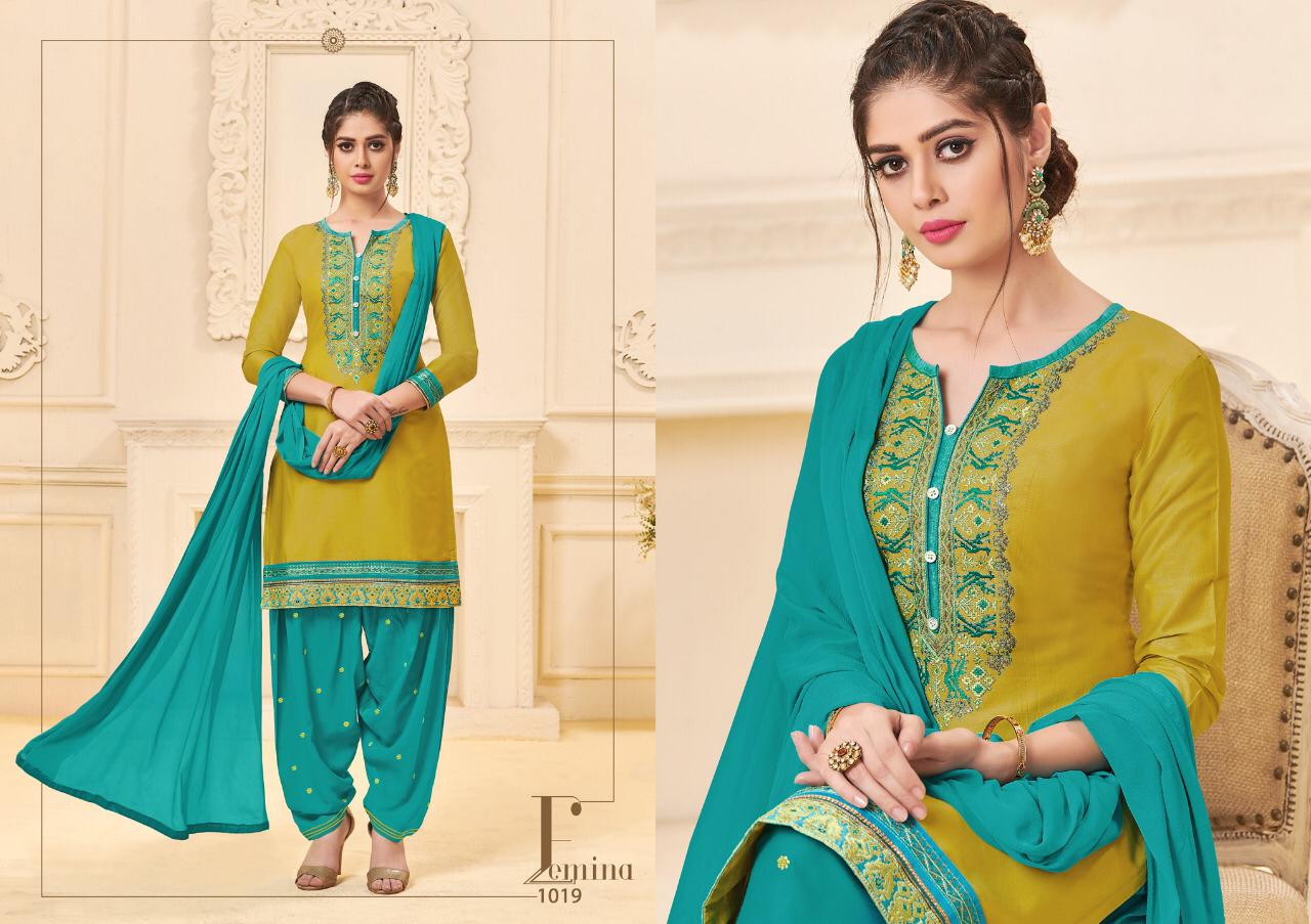 Rediment Patiyala Vol-2 By Ravi Creation 1013 To 1020 Series Beautiful Patiyala Suits Colorful Stylish Fancy Casual Wear & Ethnic Wear Satin Embroidered Dresses At Wholesale Price