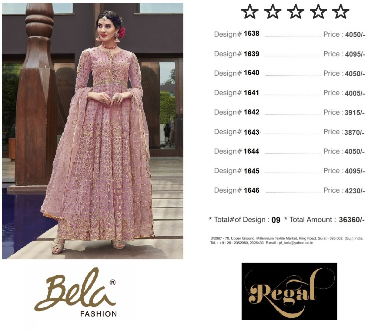 Regal By Bela Fashion 1638 To 1646 Series Designer Wear Collection Anarkali Suits Colorful Stylish Fancy Beautiful Party Wear & Occasional Wear Net Embroidered Dresses At Wholesale Price