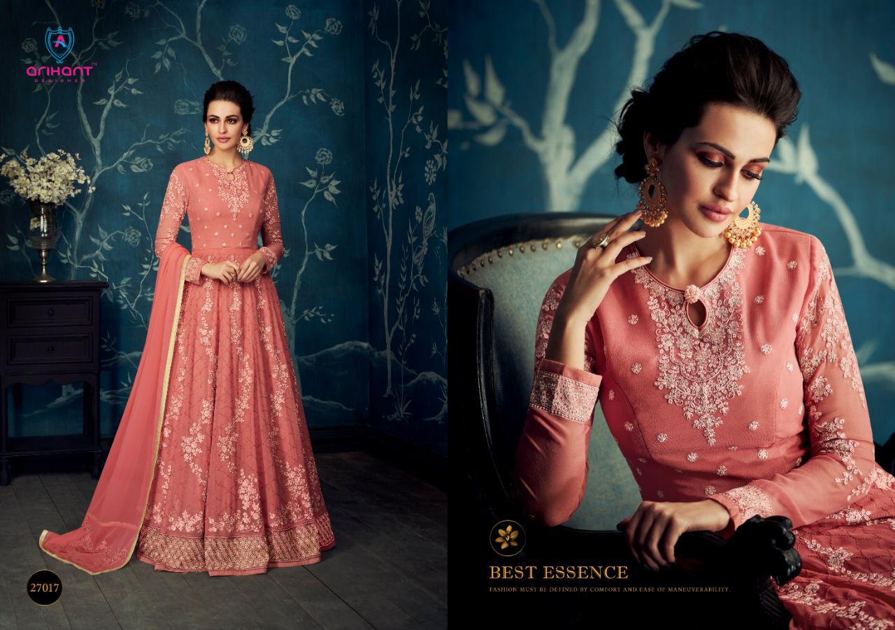 Rehanna Vol-4 By Arihant Designer 27016 To 27020 Series Designer Bridal Wear Collection Beautiful Stylish Fancy Colorful Party Wear & Occasional Wear Apple Georgette With Net At Wholesale Price