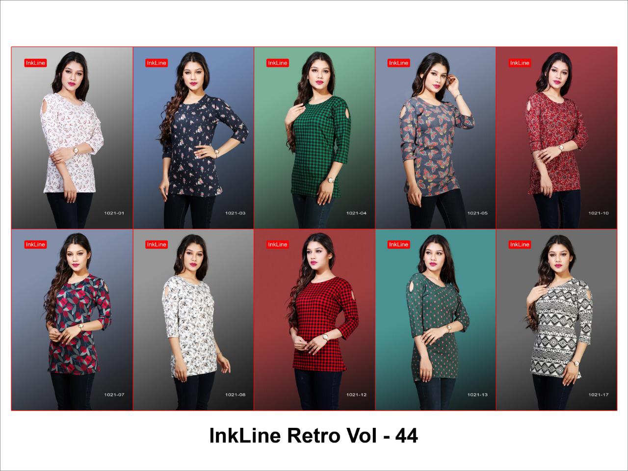 Retro Vol-44 By Inkline Beautiful Stylish Colorful Fancy Party Wear & Ethnic Wear & Ready To Wear Cotton Lycra/mate Lycra Kurtis At Wholesale Price