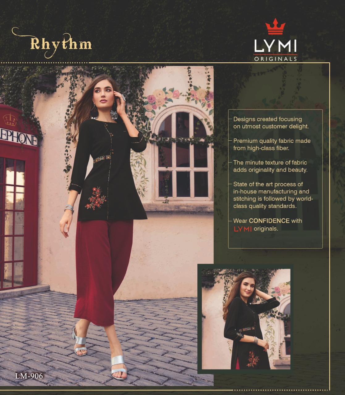 Rhythm By Lymi Orignal 901 To 908 Series Stylish Fancy Beautiful Colorful Casual Wear & Ethnic Wear Heavy Muslin Top With Embroidery Kurtis At Wholesale Price